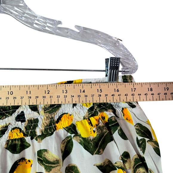 Solitaire Size Large Lemon Yellow Print Jogger Pant Pull On Beach  Pockets  #909 - Picture 7 of 10